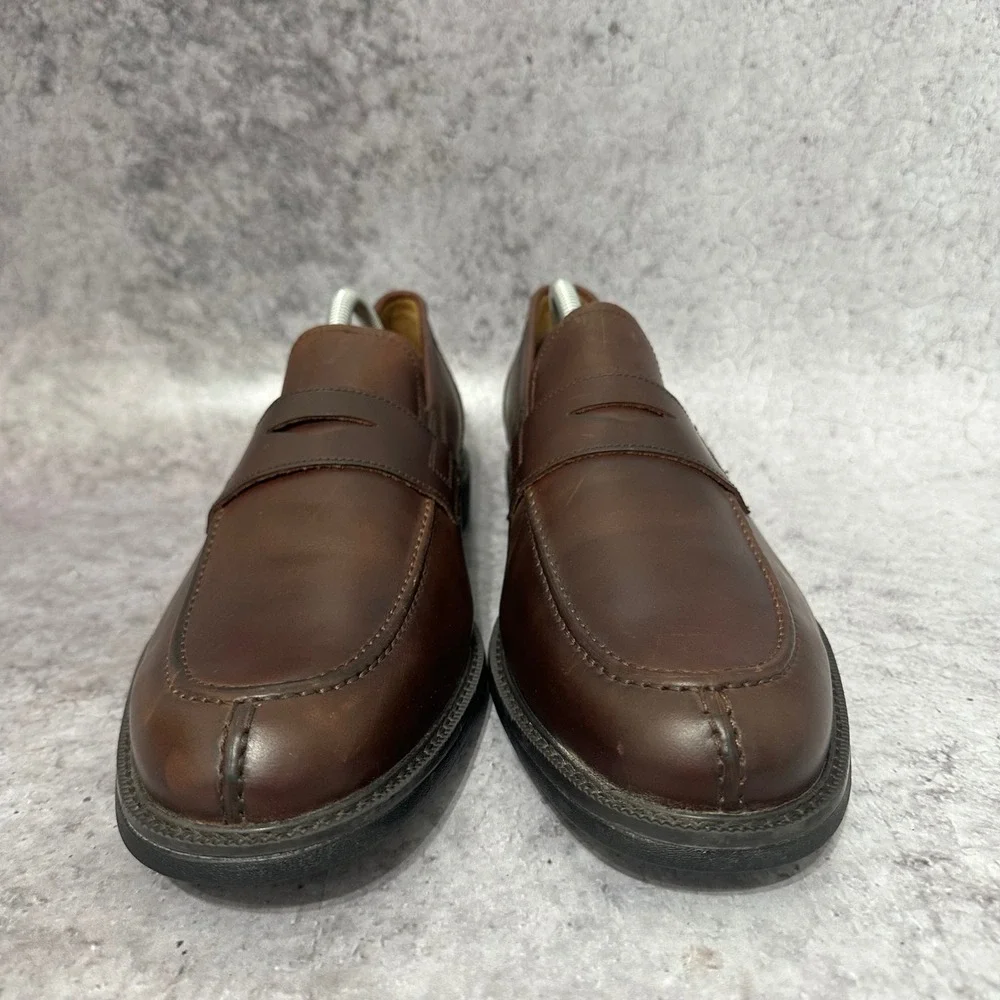Johnston & Murphy Penny Loafers Mens 10 Brown XC4 Waterproof Sheepskin 20-1626